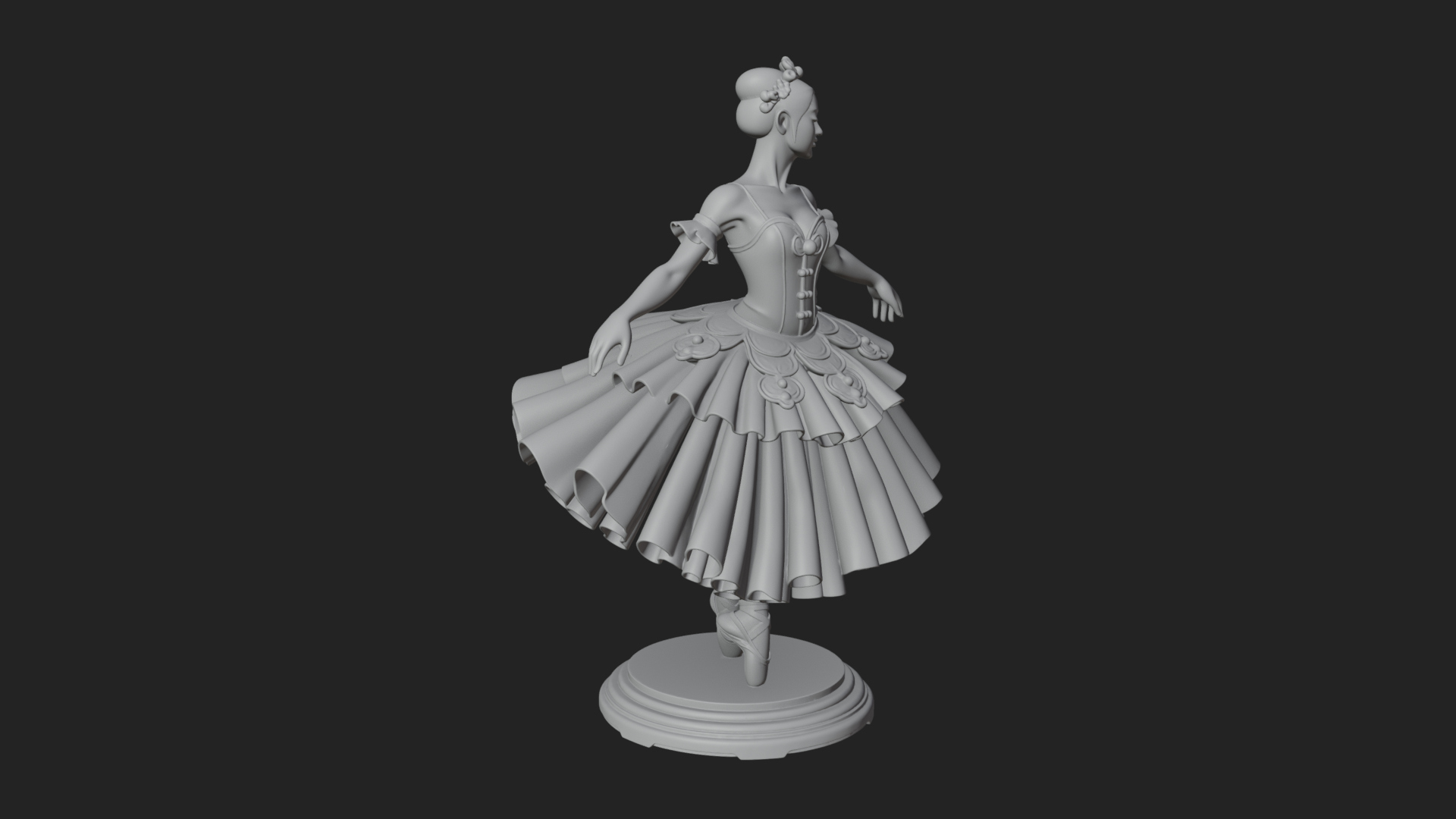 Dancing Ballet Lady Statue Design 5 3D Print Model 3D Model