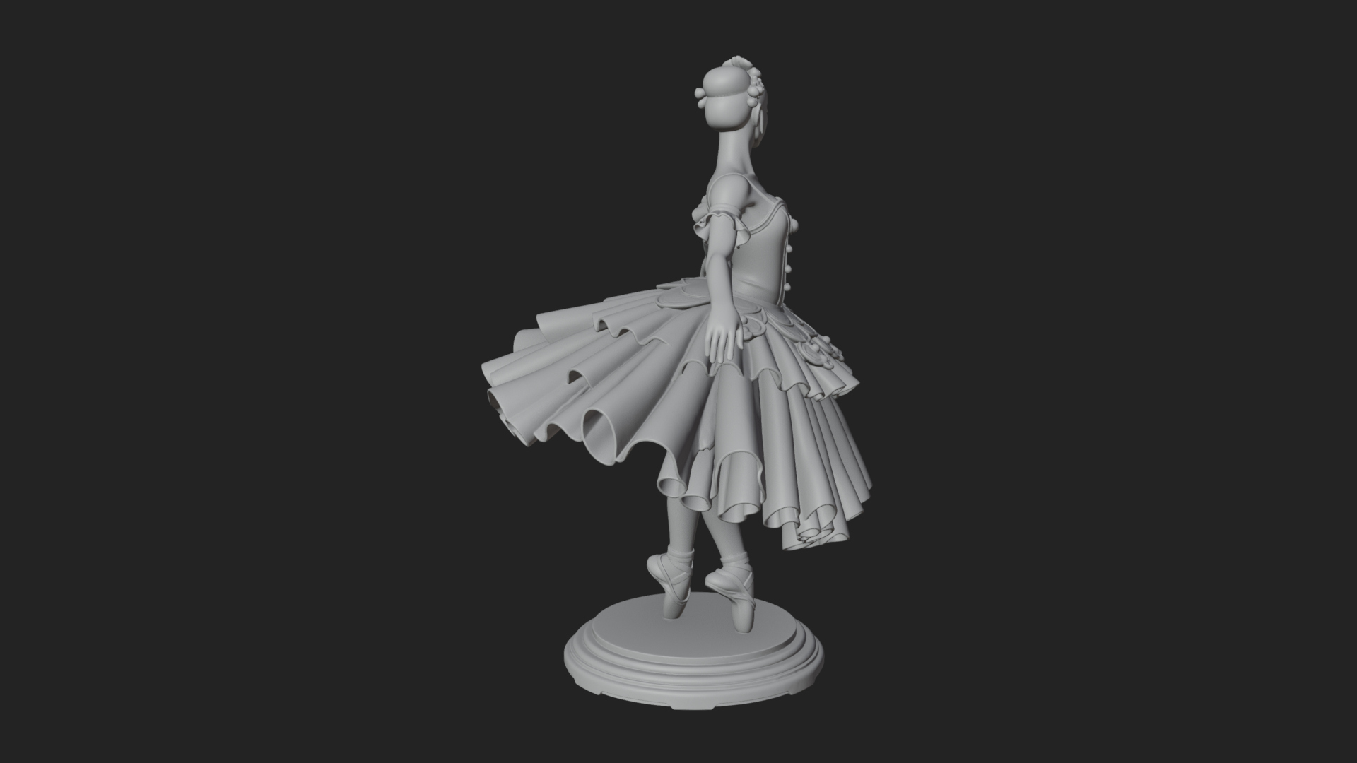 Dancing Ballet Lady Statue Design 5 3D Print Model 3D Model