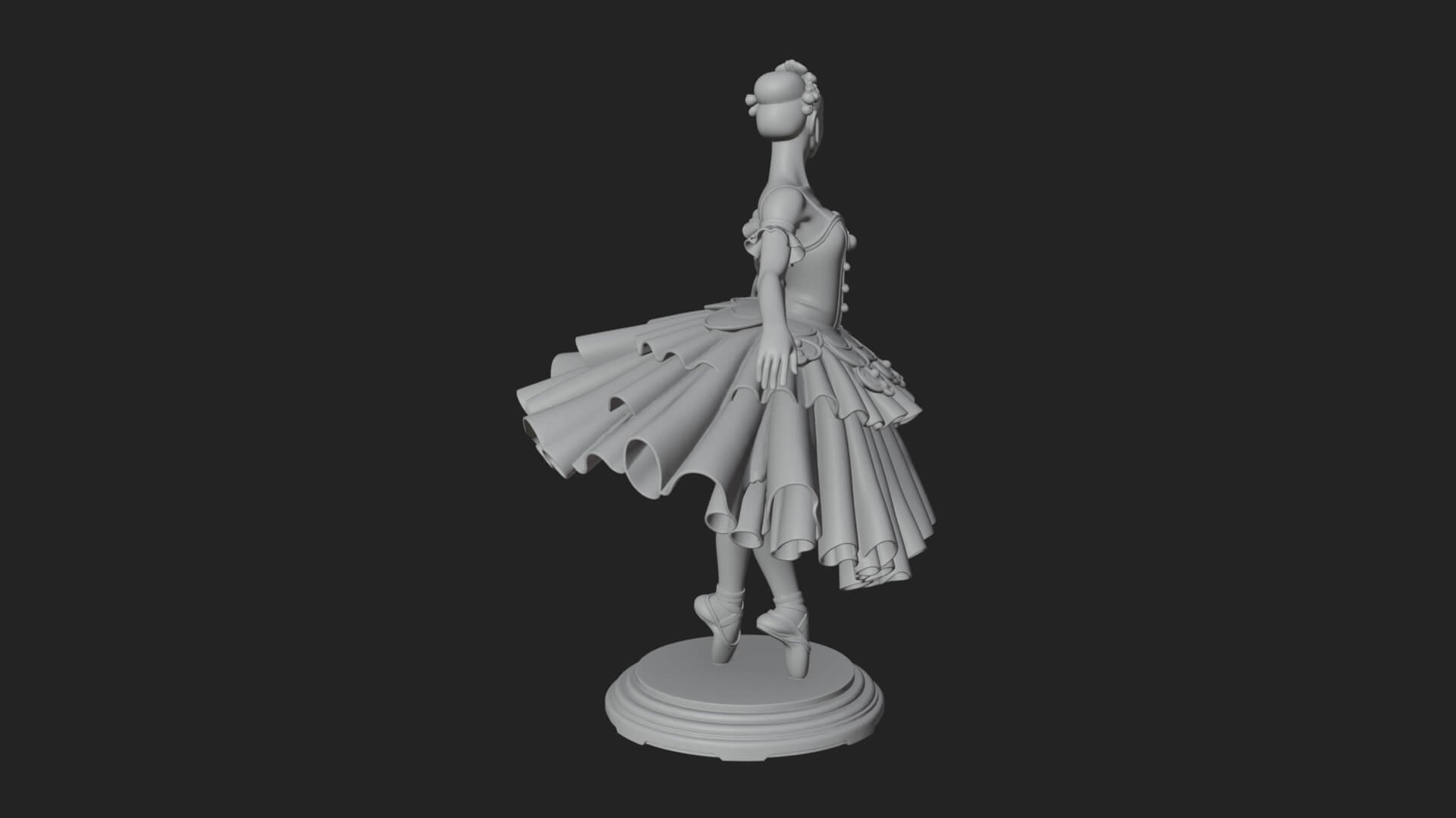 Dancing Ballet Lady Statue Design 5 3D Print Model 3D Model