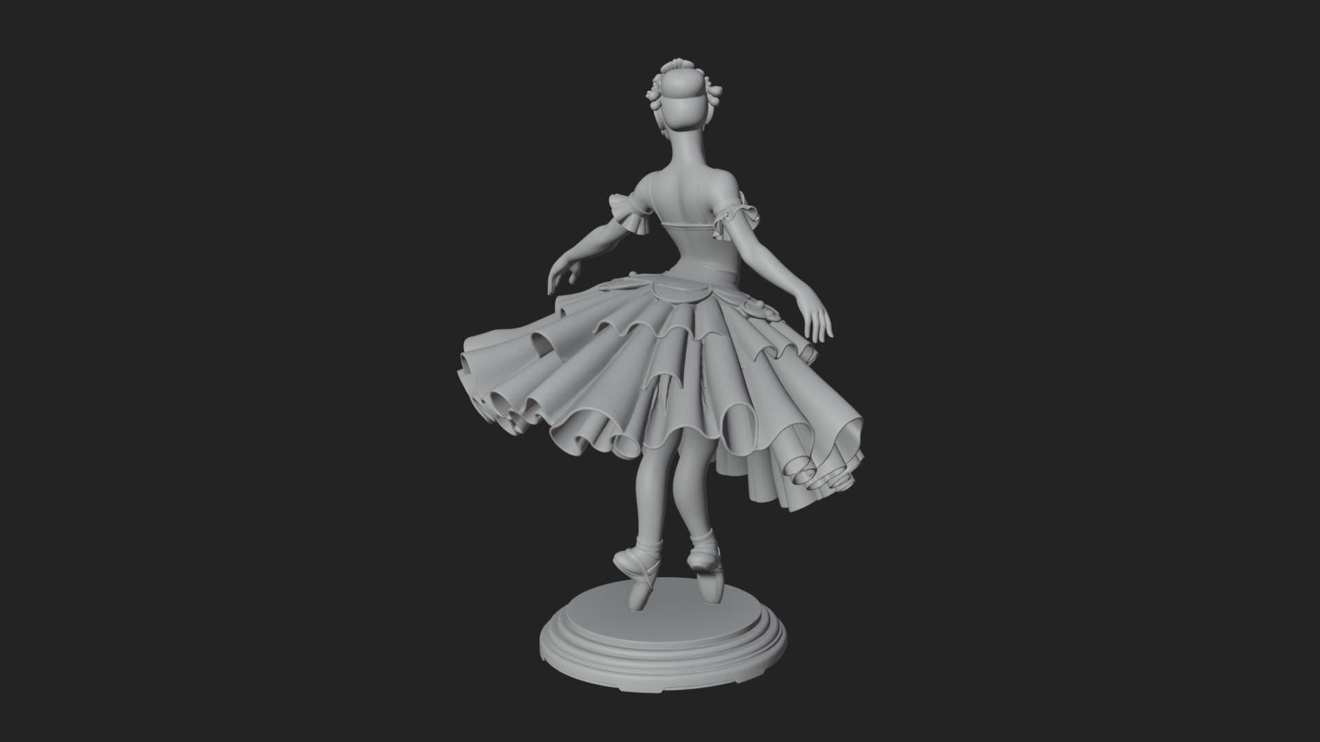 Dancing Ballet Lady Statue Design 5 3D Print Model 3D Model