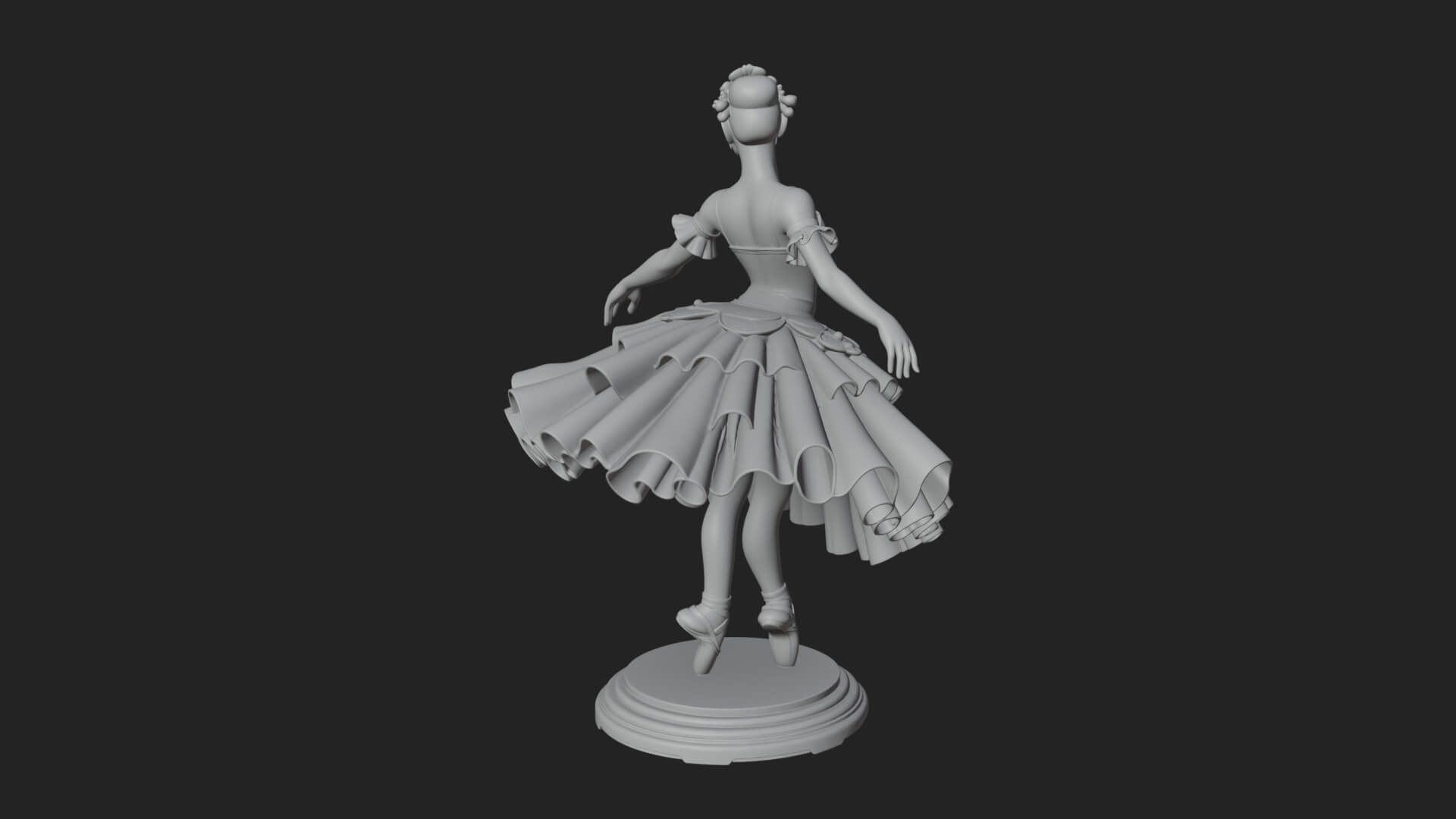 Dancing Ballet Lady Statue Design 5 3D Print Model 3D Model