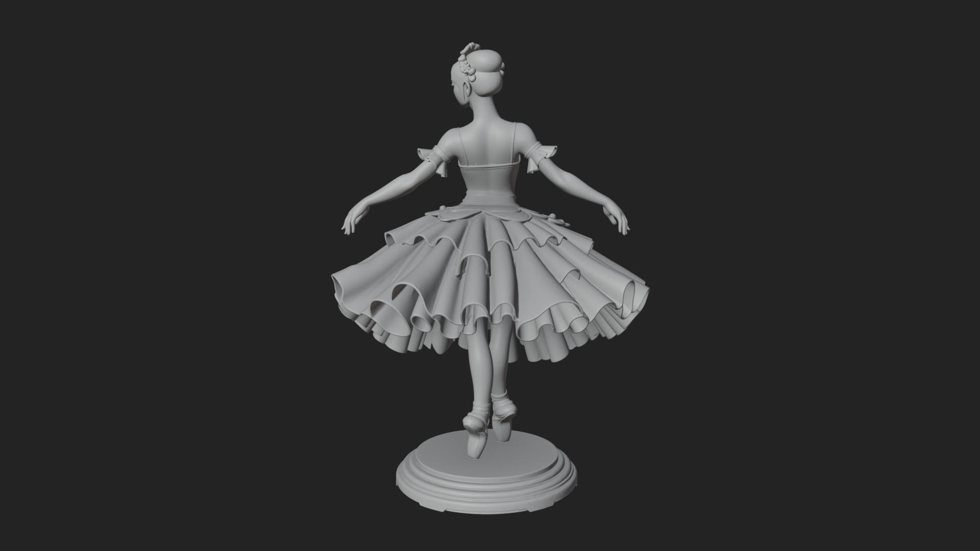 Dancing Ballet Lady Statue Design 5 3D Print Model 3D Model
