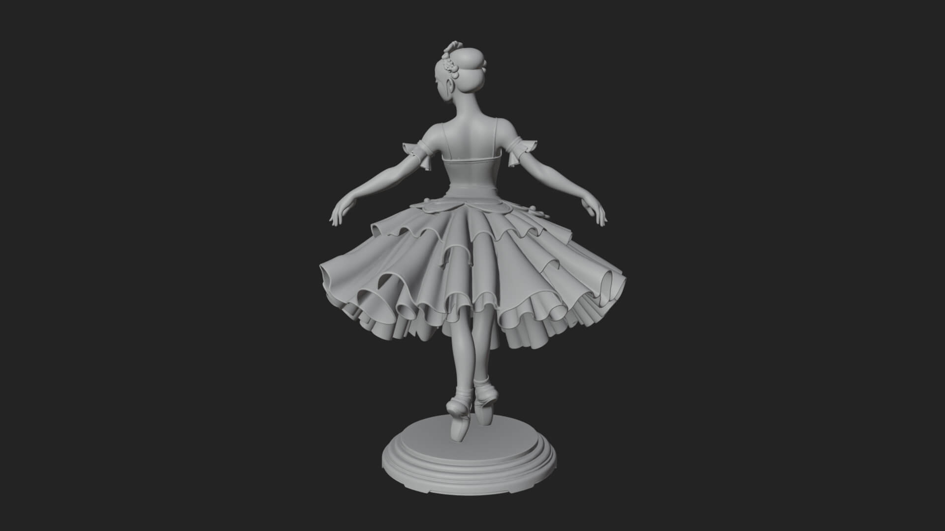 Dancing Ballet Lady Statue Design 5 3D Print Model 3D Model
