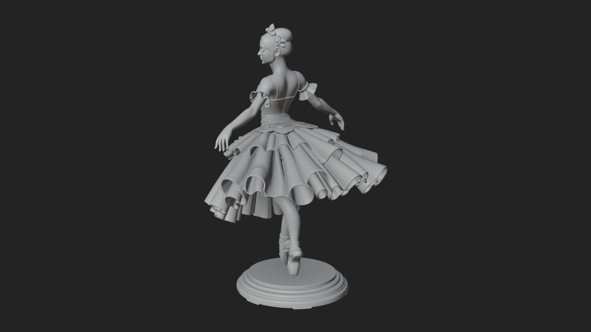 Dancing Ballet Lady Statue Design 5 3D Print Model 3D Model