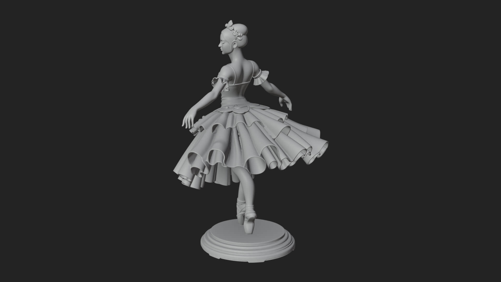 Dancing Ballet Lady Statue Design 5 3D Print Model 3D Model
