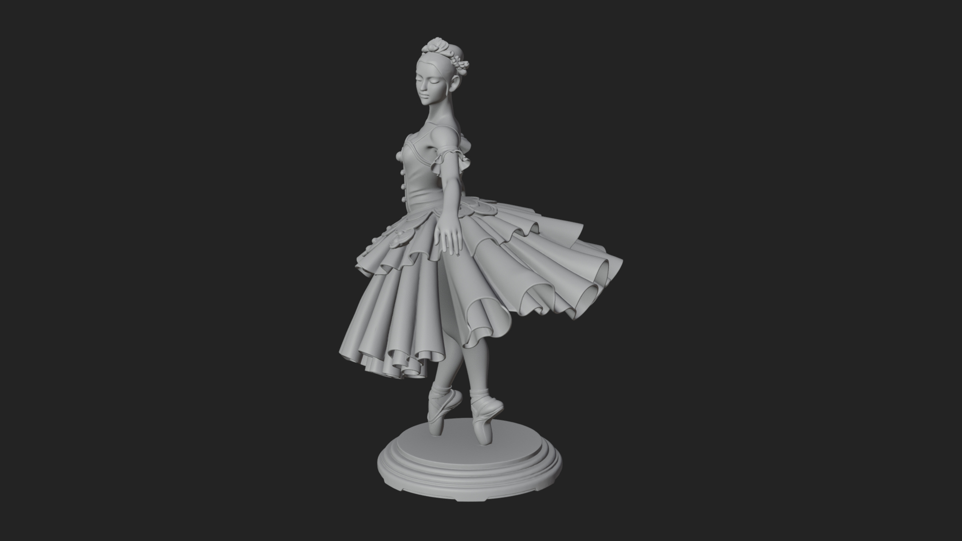 Dancing Ballet Lady Statue Design 5 3D Print Model 3D Model