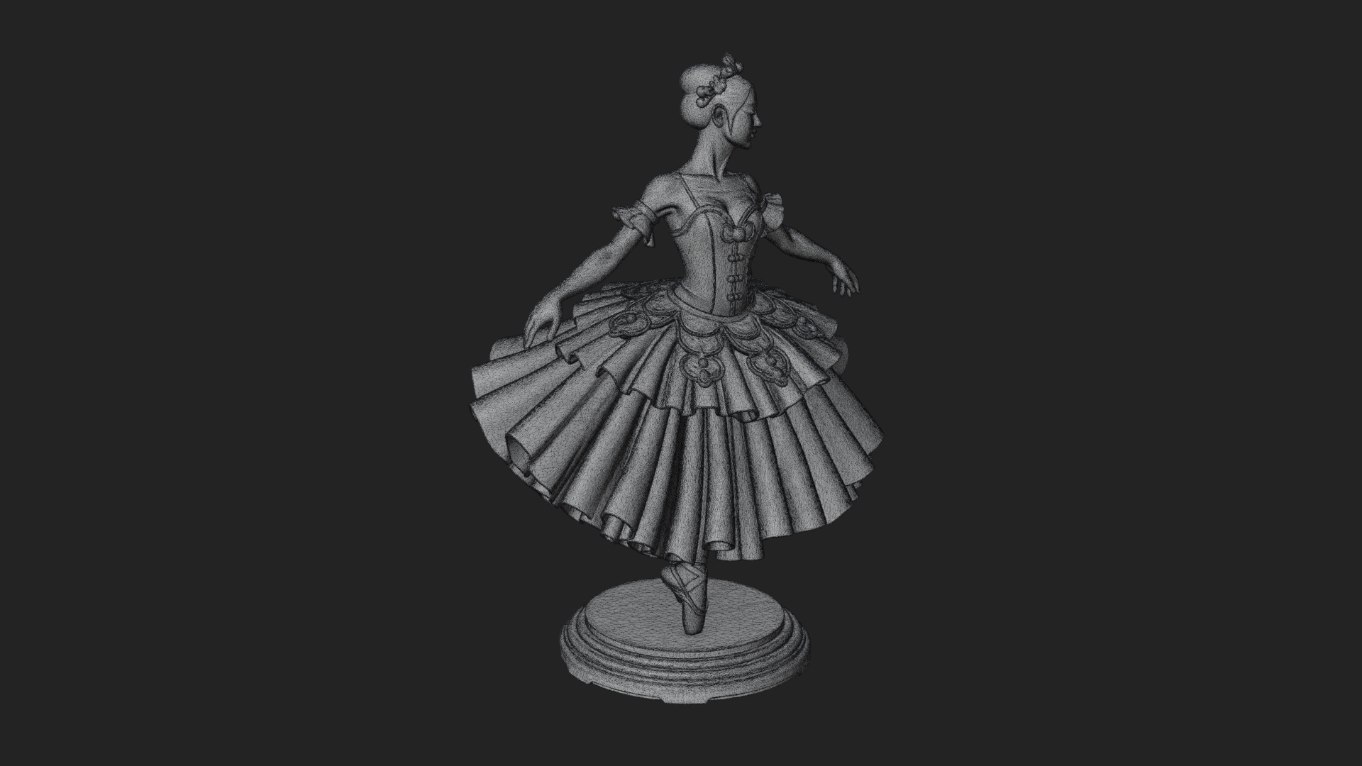 Dancing Ballet Lady Statue Design 5 3D Print Model 3D Model