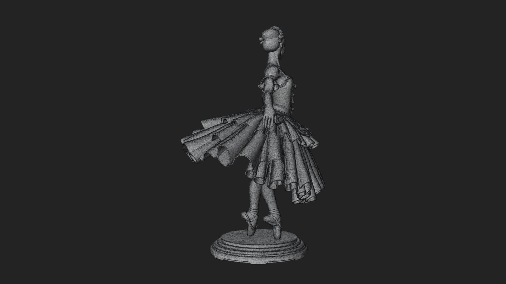 Dancing Ballet Lady Statue Design 5 3D Print Model 3D Model