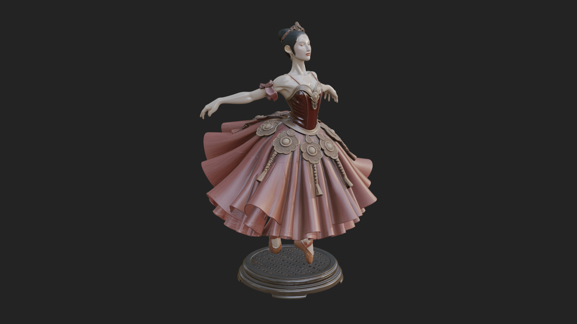 Dancing Ballet Lady Statue Design 6 3D Print Model 3D Model
