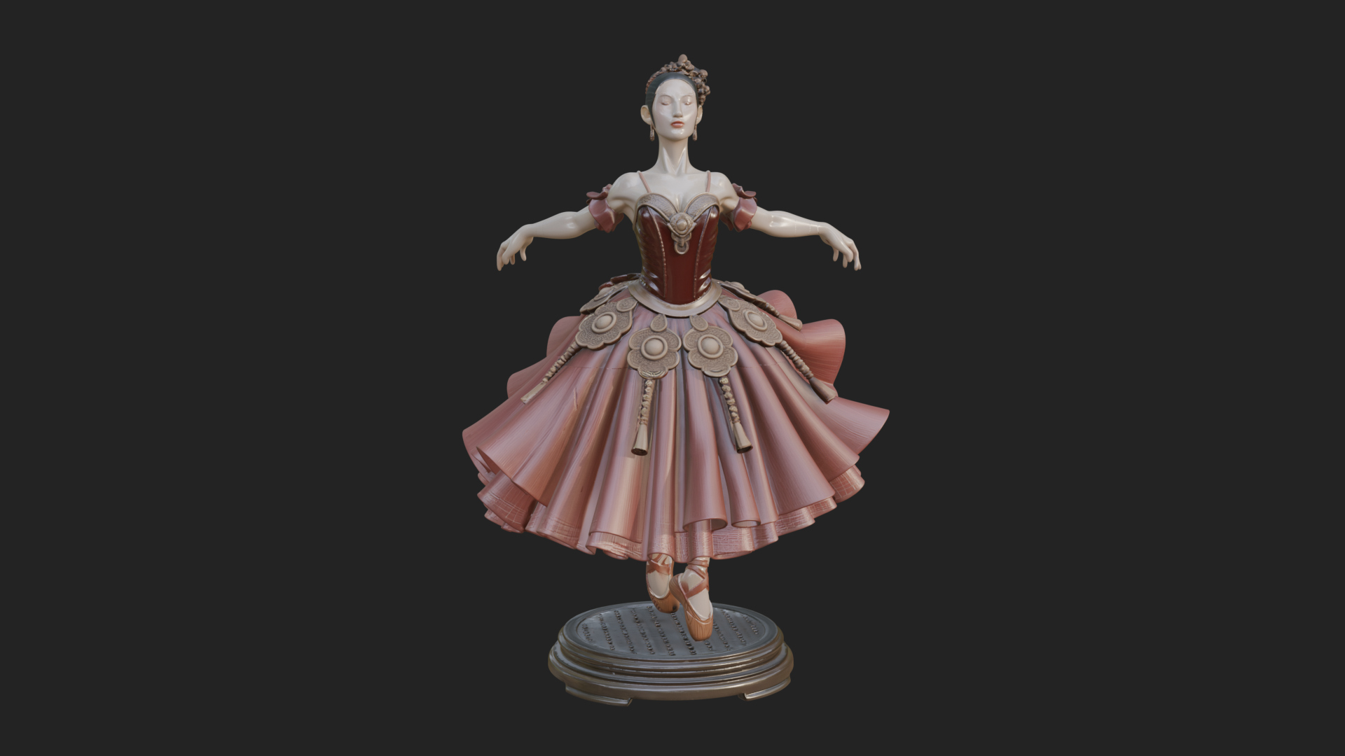 Dancing Ballet Lady Statue Design 6 3D Print Model 3D Model