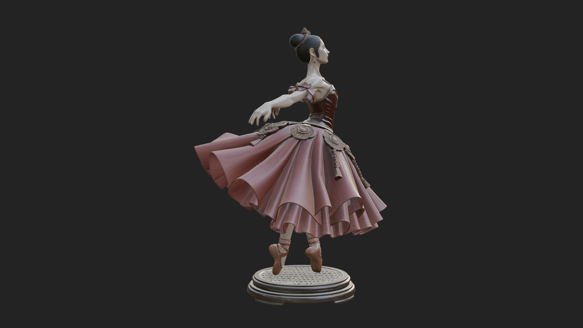 Dancing Ballet Lady Statue Design 6 3D Print Model 3D Model