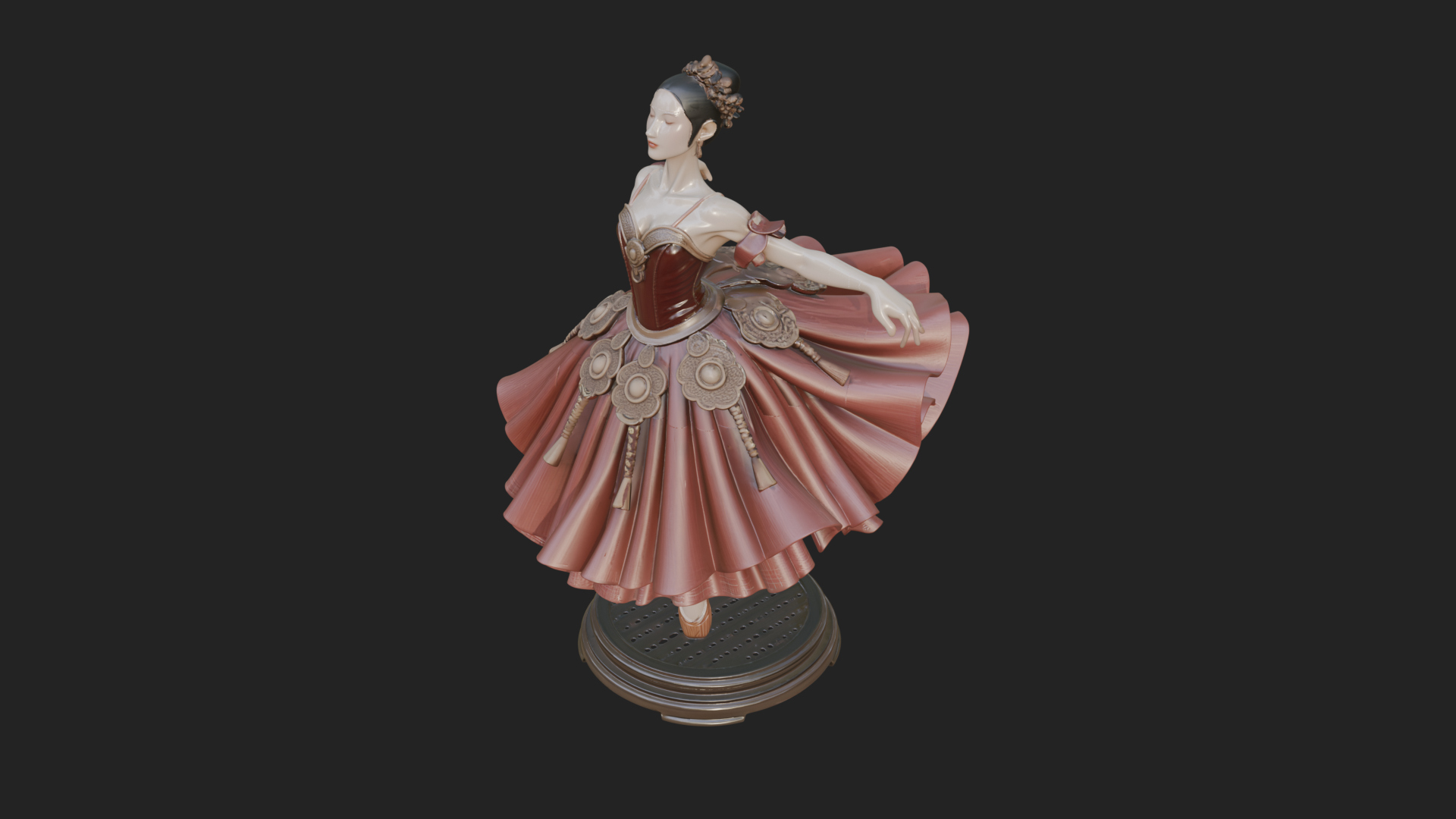 Dancing Ballet Lady Statue Design 6 3D Print Model 3D Model