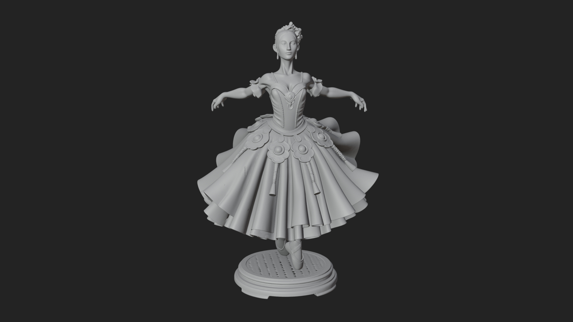 Dancing Ballet Lady Statue Design 6 3D Print Model 3D Model