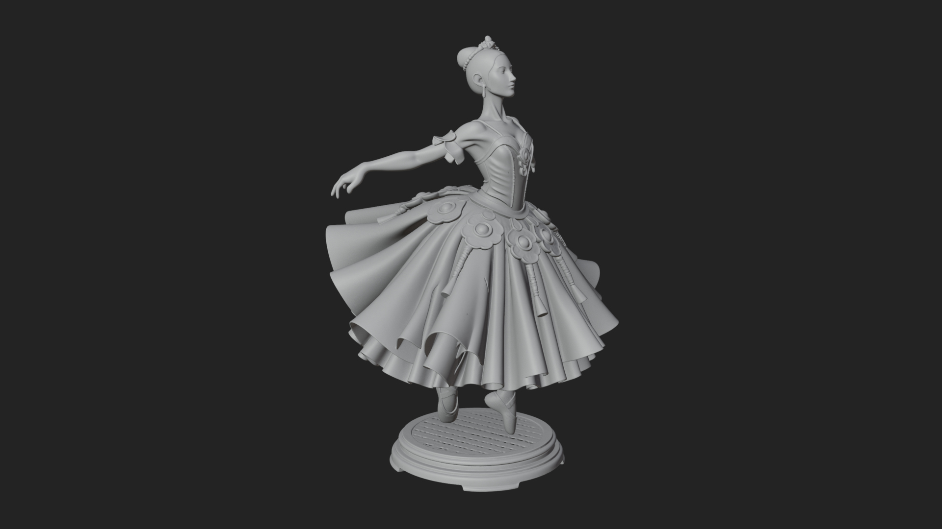 Dancing Ballet Lady Statue Design 6 3D Print Model 3D Model