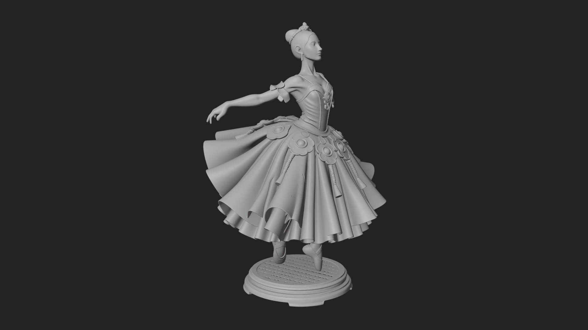 Dancing Ballet Lady Statue Design 6 3D Print Model 3D Model