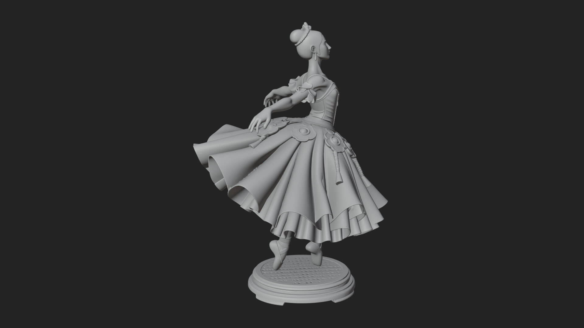 Dancing Ballet Lady Statue Design 6 3D Print Model 3D Model