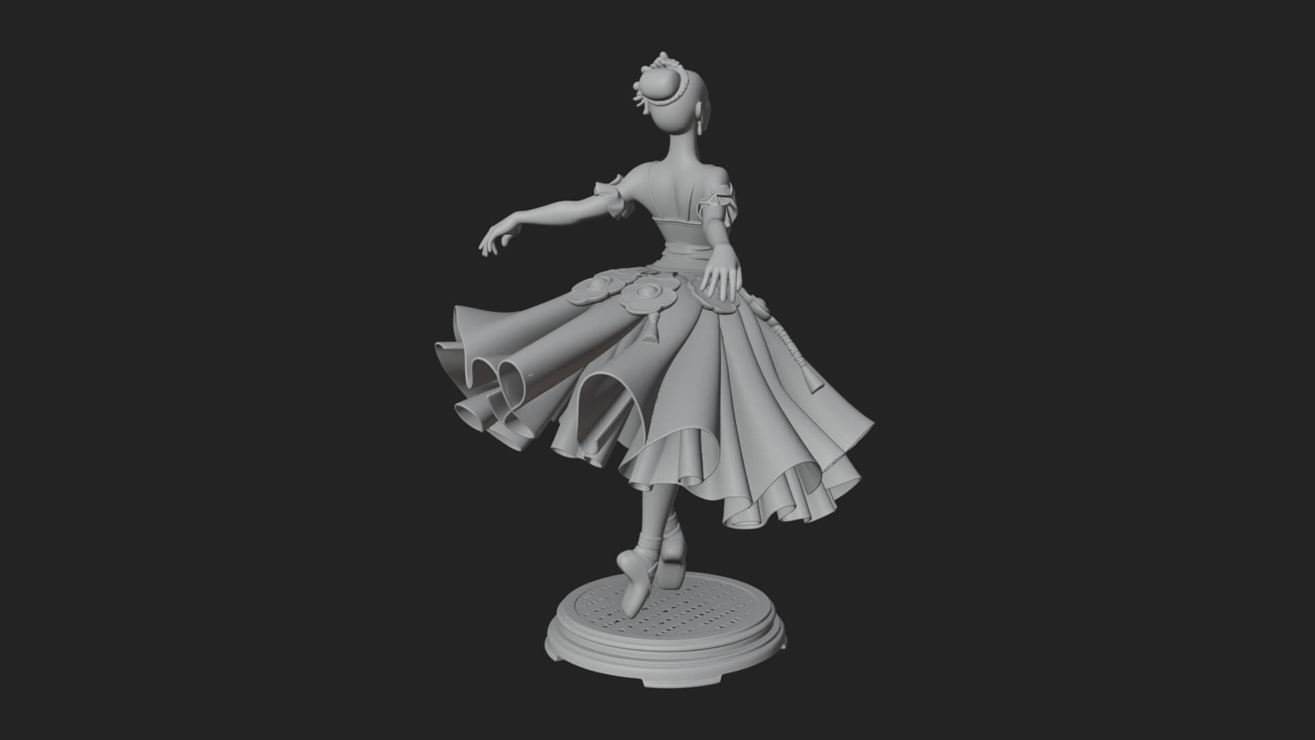 Dancing Ballet Lady Statue Design 6 3D Print Model 3D Model