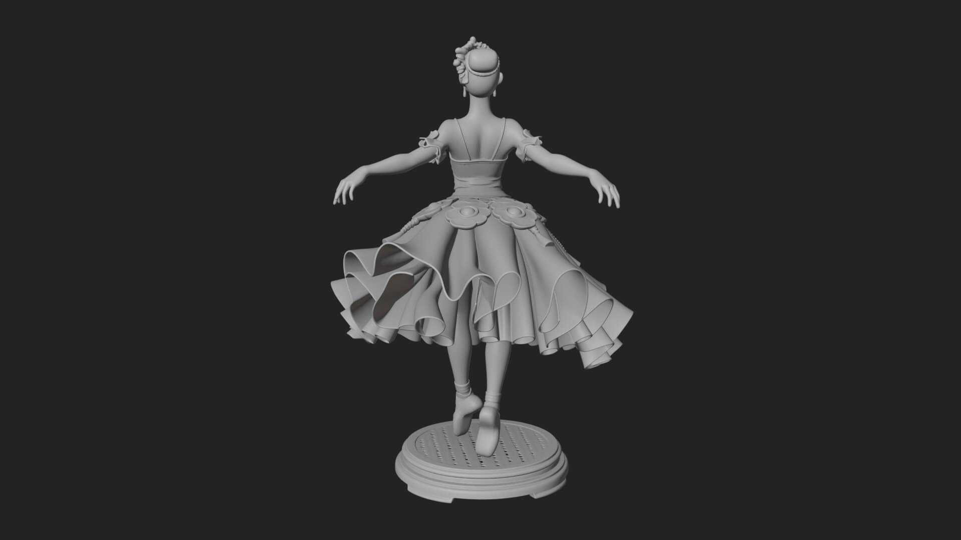 Dancing Ballet Lady Statue Design 6 3D Print Model 3D Model