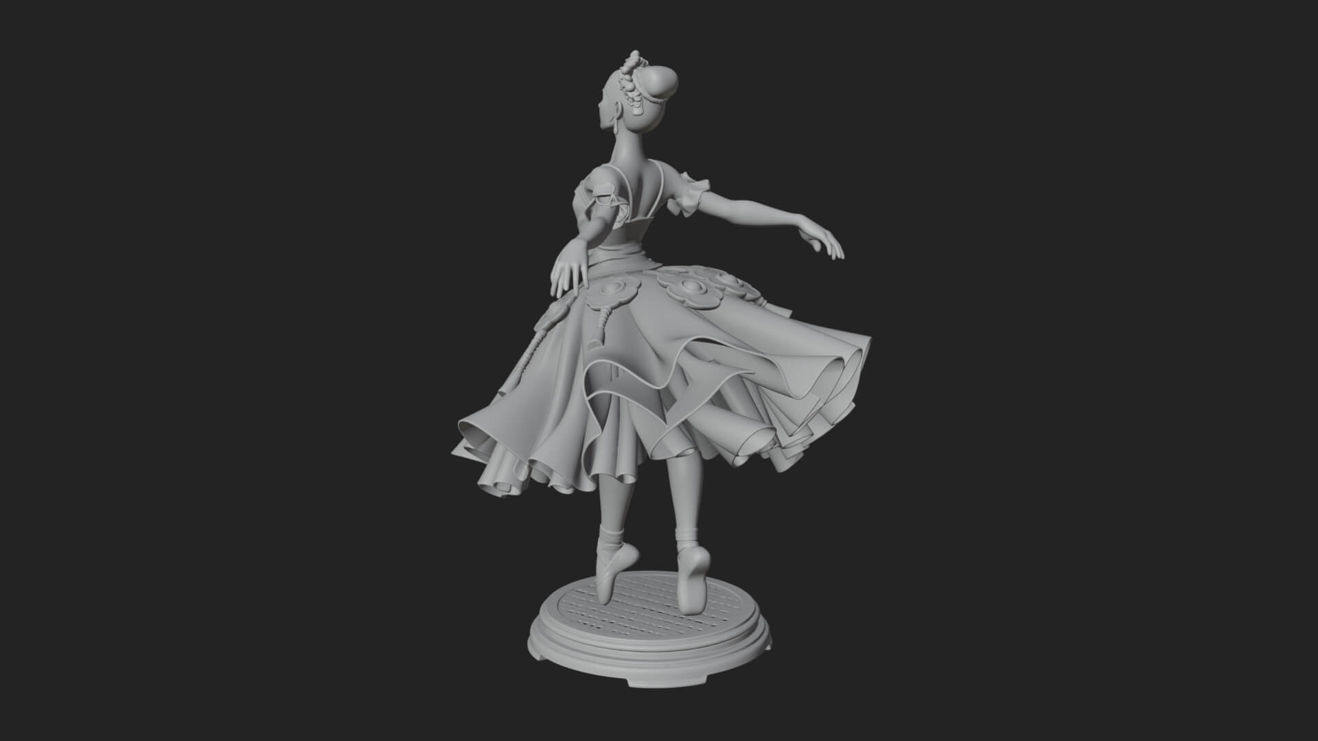 Dancing Ballet Lady Statue Design 6 3D Print Model 3D Model