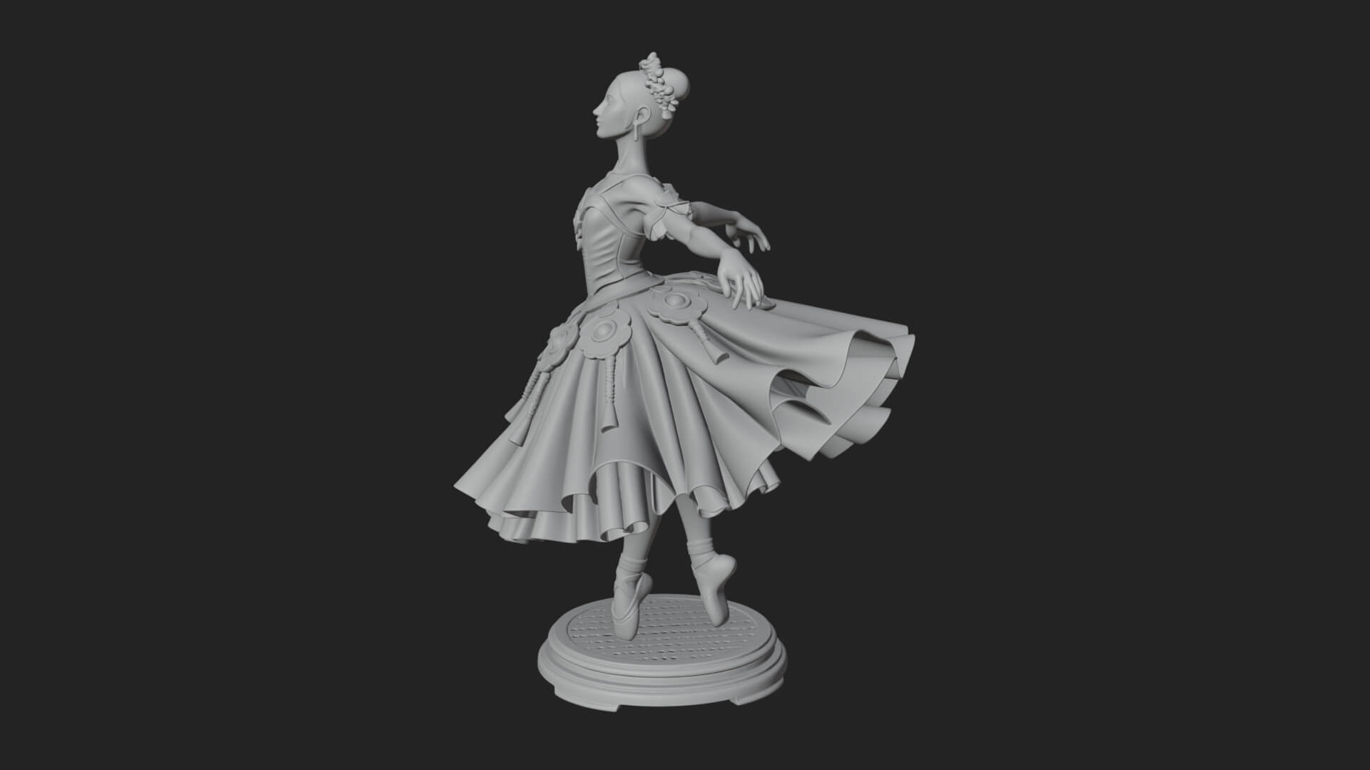 Dancing Ballet Lady Statue Design 6 3D Print Model 3D Model