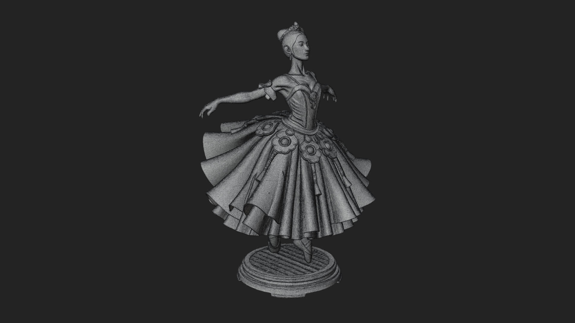 Dancing Ballet Lady Statue Design 6 3D Print Model 3D Model