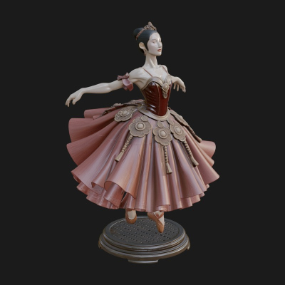 Dancing Ballet Lady Statue Design 6 3D Print Model