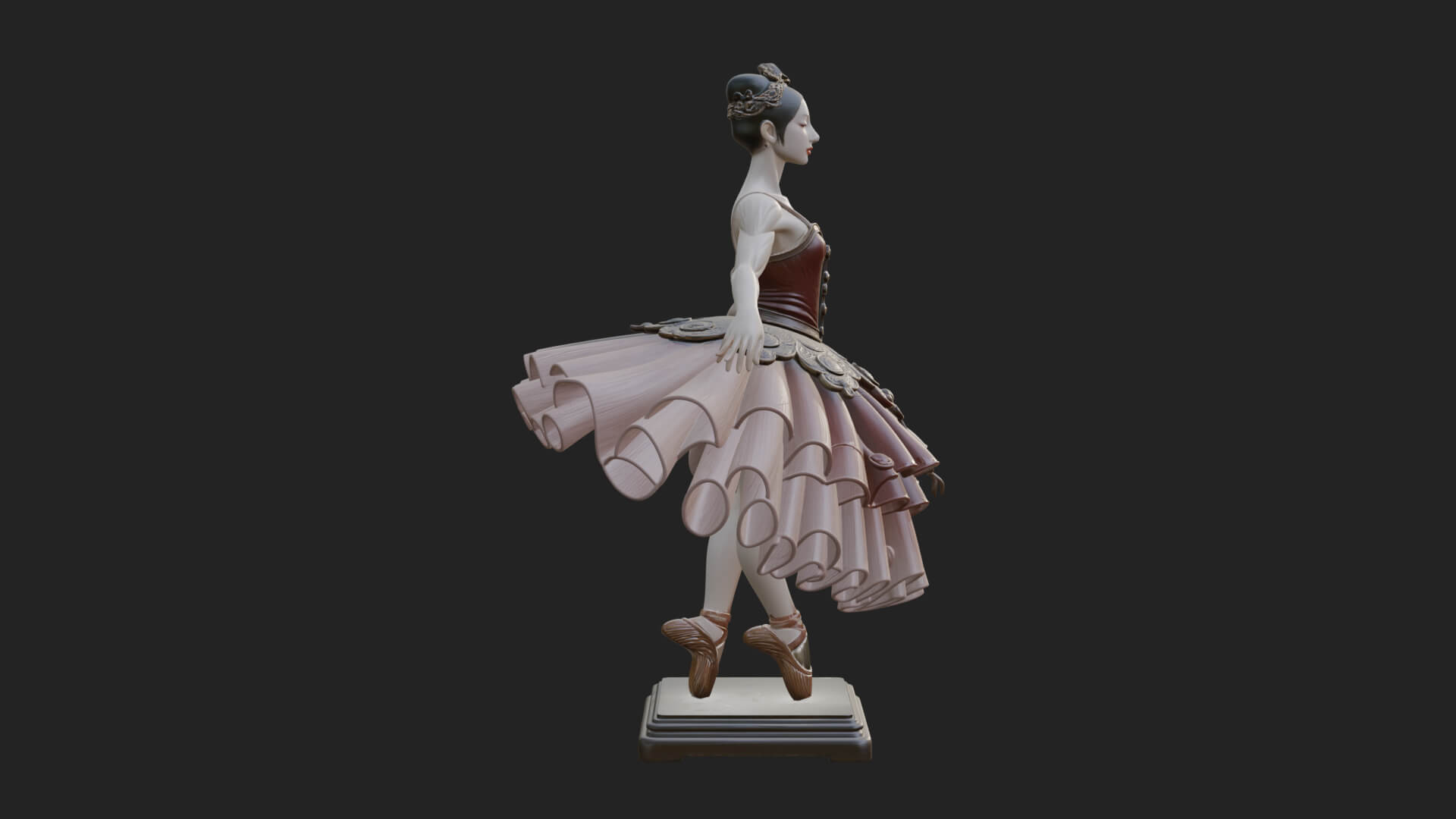 Dancing Ballet Lady Statue Design 7 3D Print Model 3D Model