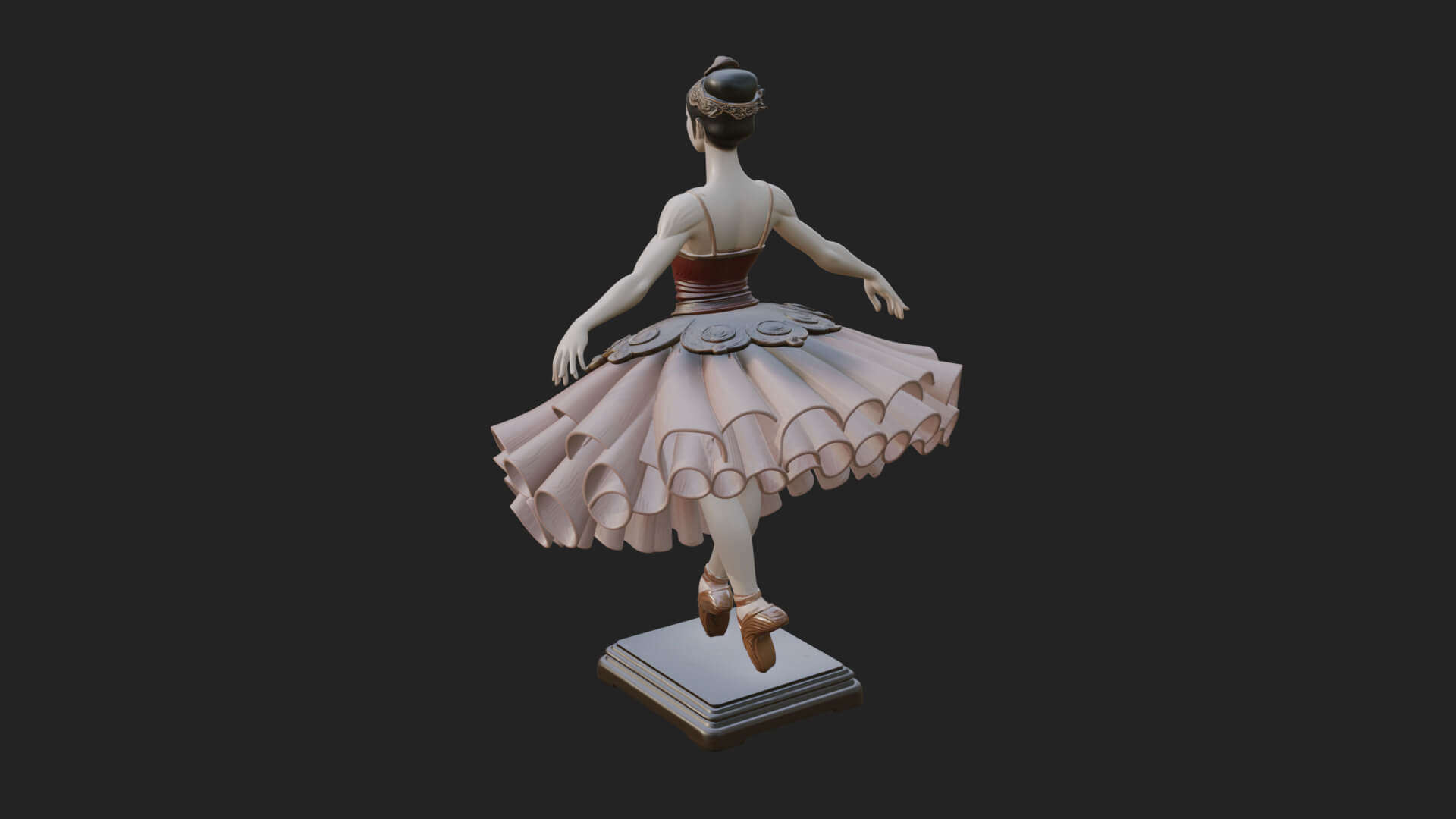 Dancing Ballet Lady Statue Design 7 3D Print Model 3D Model