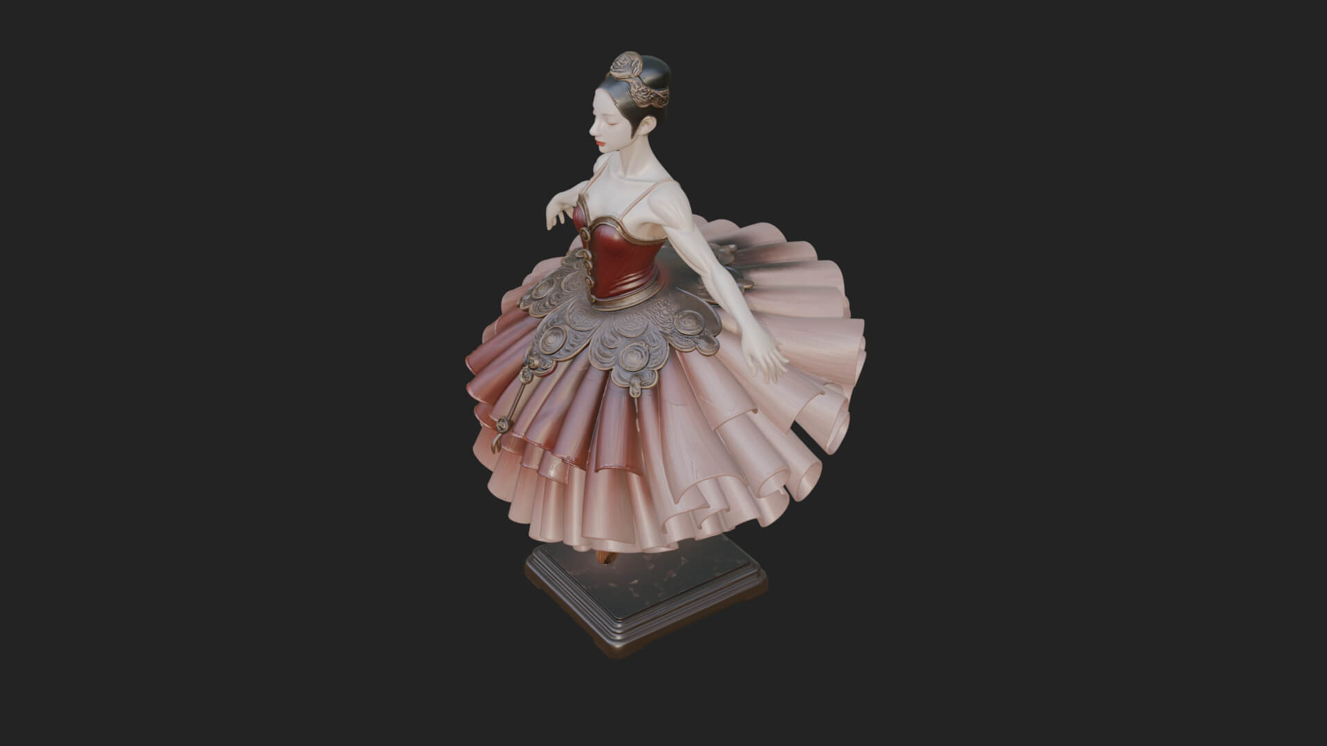 Dancing Ballet Lady Statue Design 7 3D Print Model 3D Model
