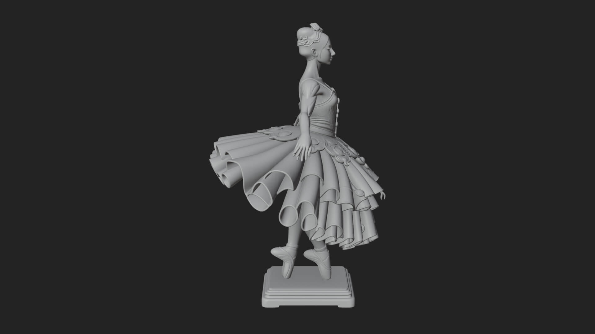 Dancing Ballet Lady Statue Design 7 3D Print Model 3D Model