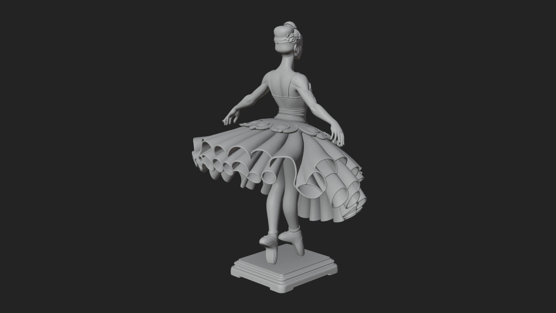 Dancing Ballet Lady Statue Design 7 3D Print Model 3D Model