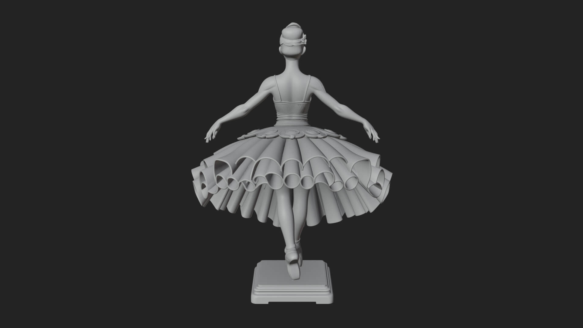 Dancing Ballet Lady Statue Design 7 3D Print Model 3D Model