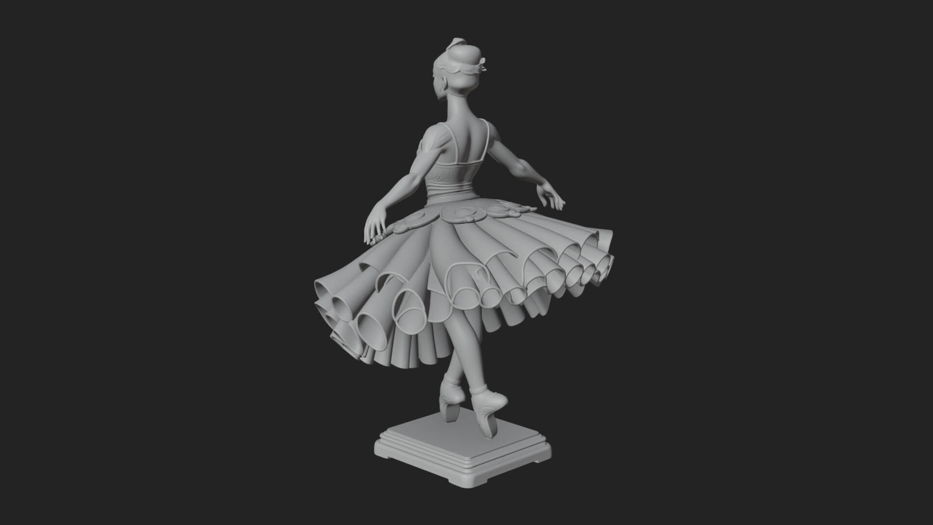 Dancing Ballet Lady Statue Design 7 3D Print Model 3D Model