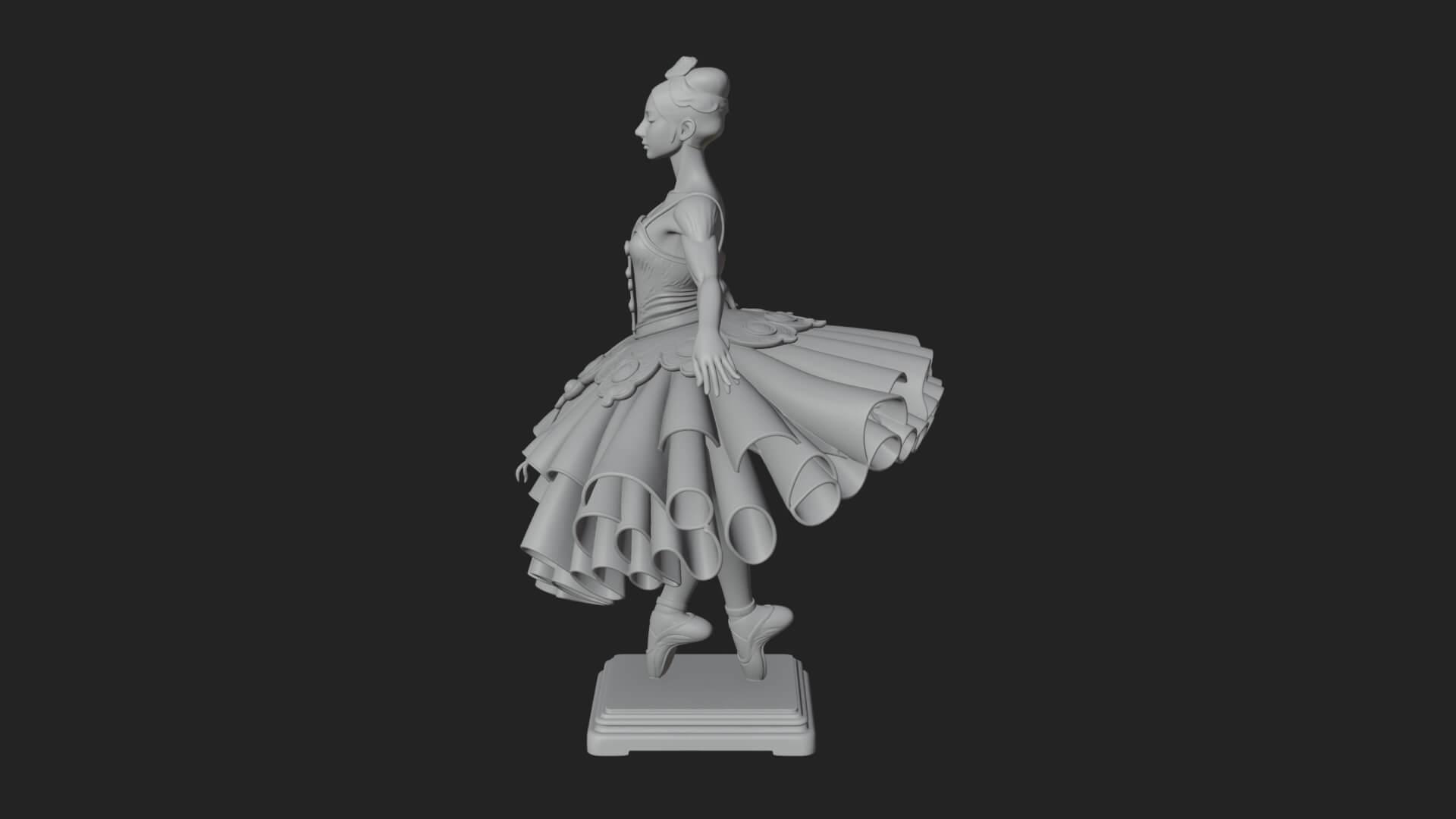 Dancing Ballet Lady Statue Design 7 3D Print Model 3D Model