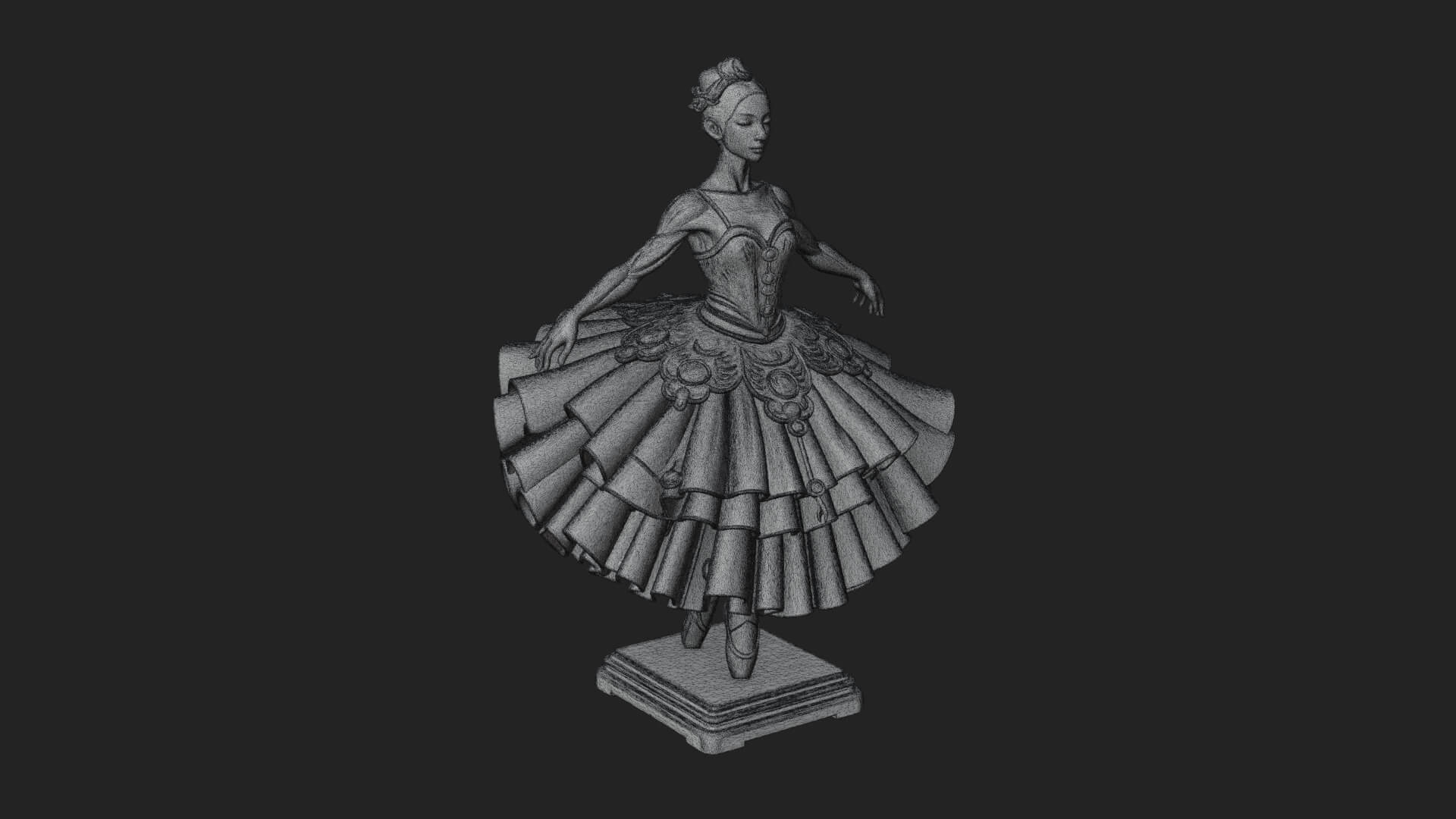 Dancing Ballet Lady Statue Design 7 3D Print Model 3D Model