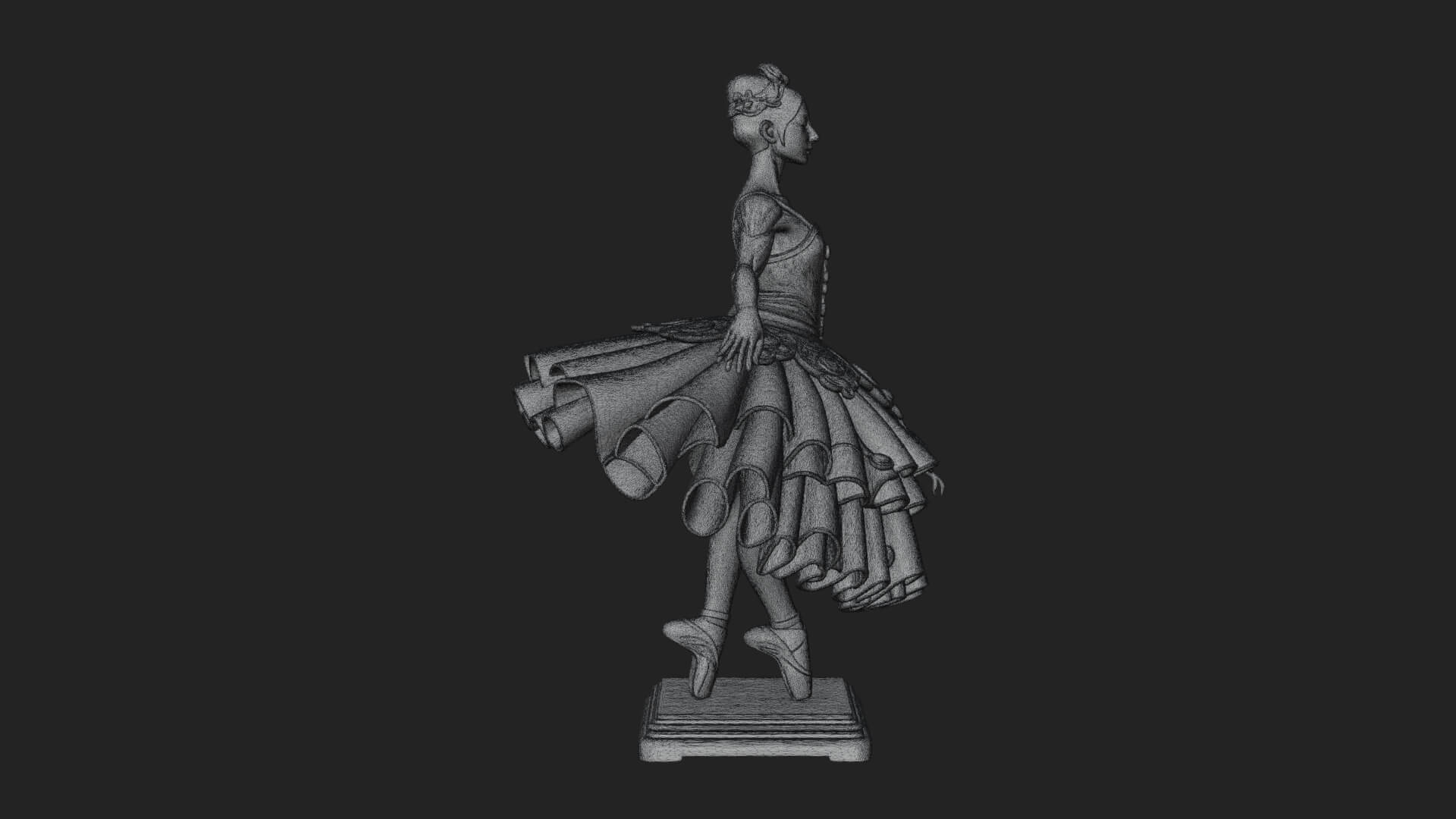 Dancing Ballet Lady Statue Design 7 3D Print Model 3D Model