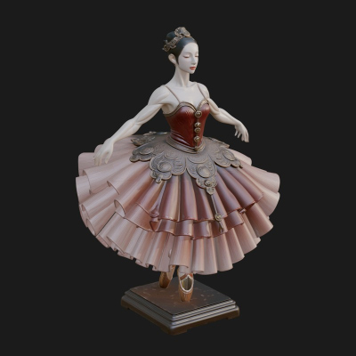 Dancing Ballet Lady Statue Design 7 3D Print Model
