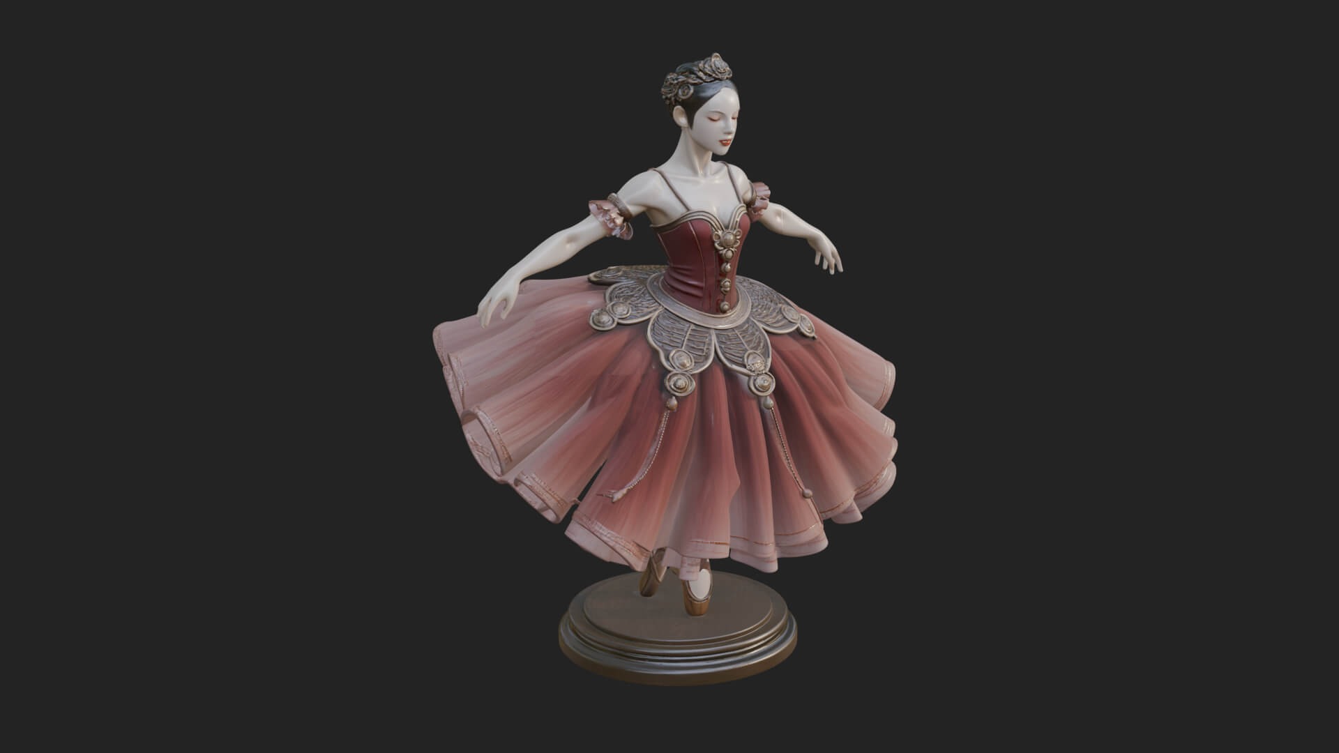 Dancing Ballet Lady Statue Design 8 3D Print Model 3D Model