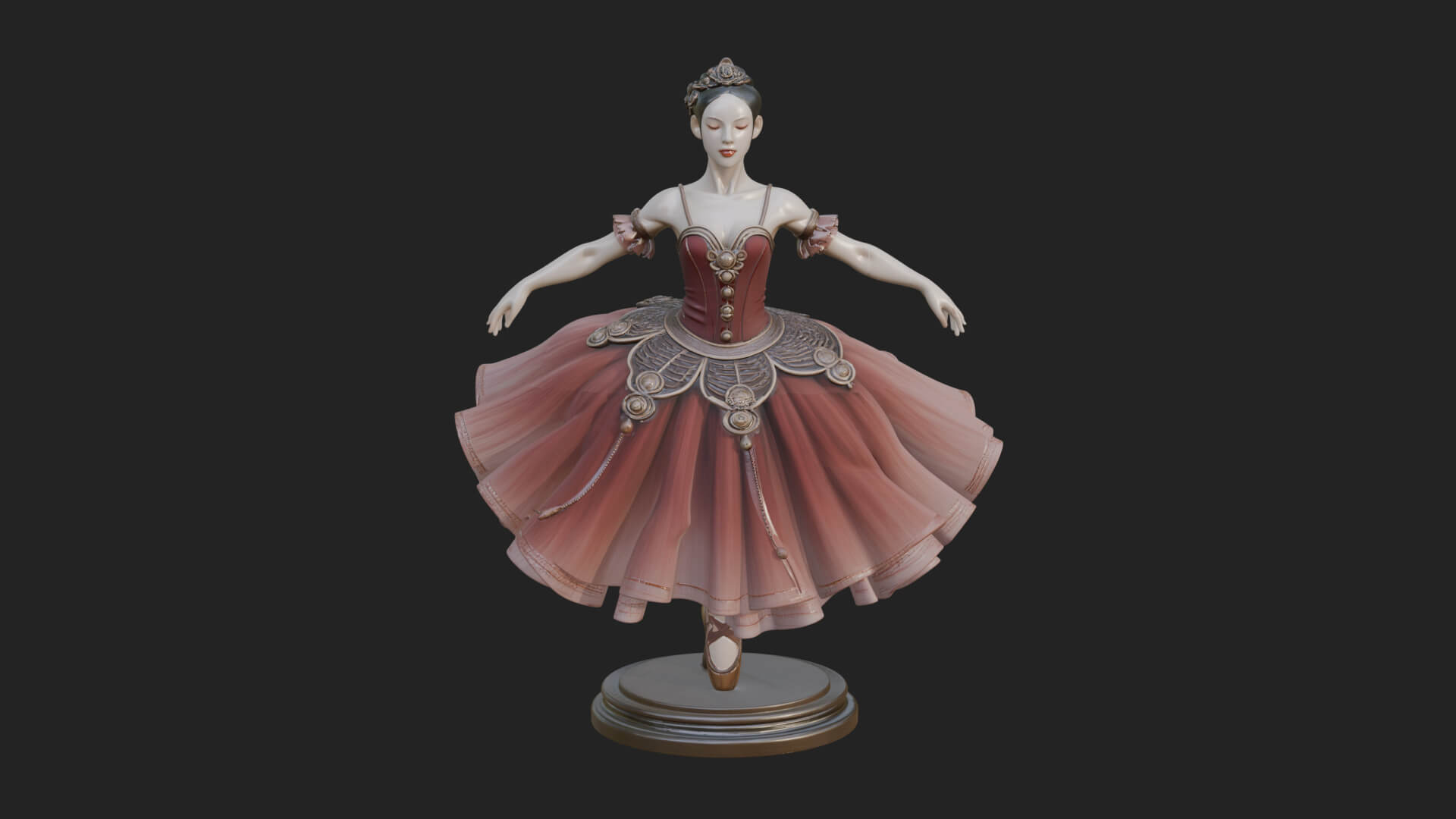 Dancing Ballet Lady Statue Design 8 3D Print Model 3D Model