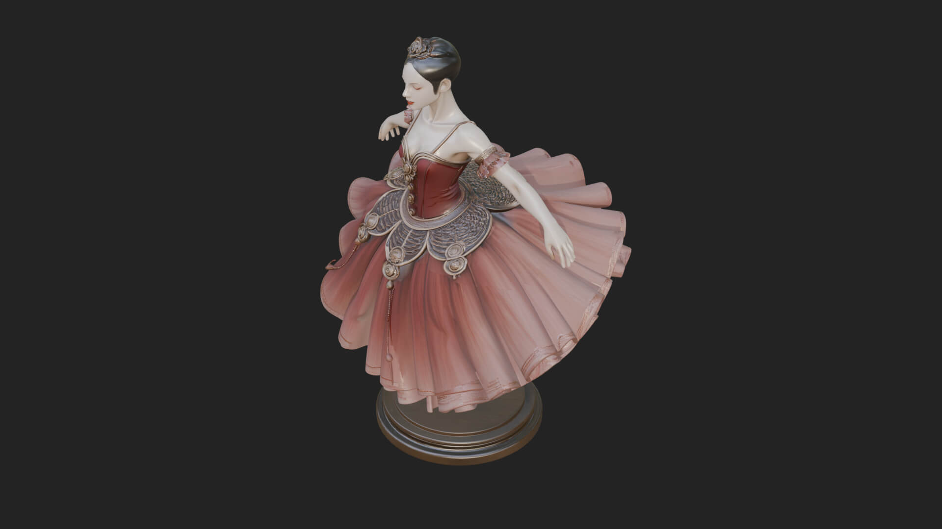 Dancing Ballet Lady Statue Design 8 3D Print Model 3D Model