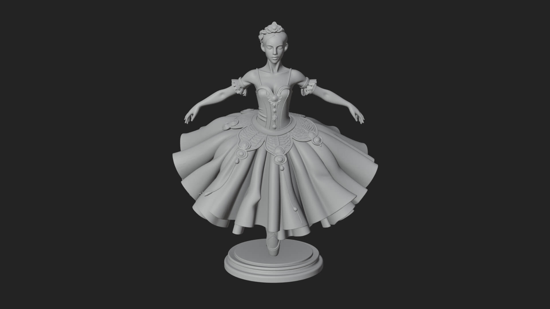 Dancing Ballet Lady Statue Design 8 3D Print Model 3D Model