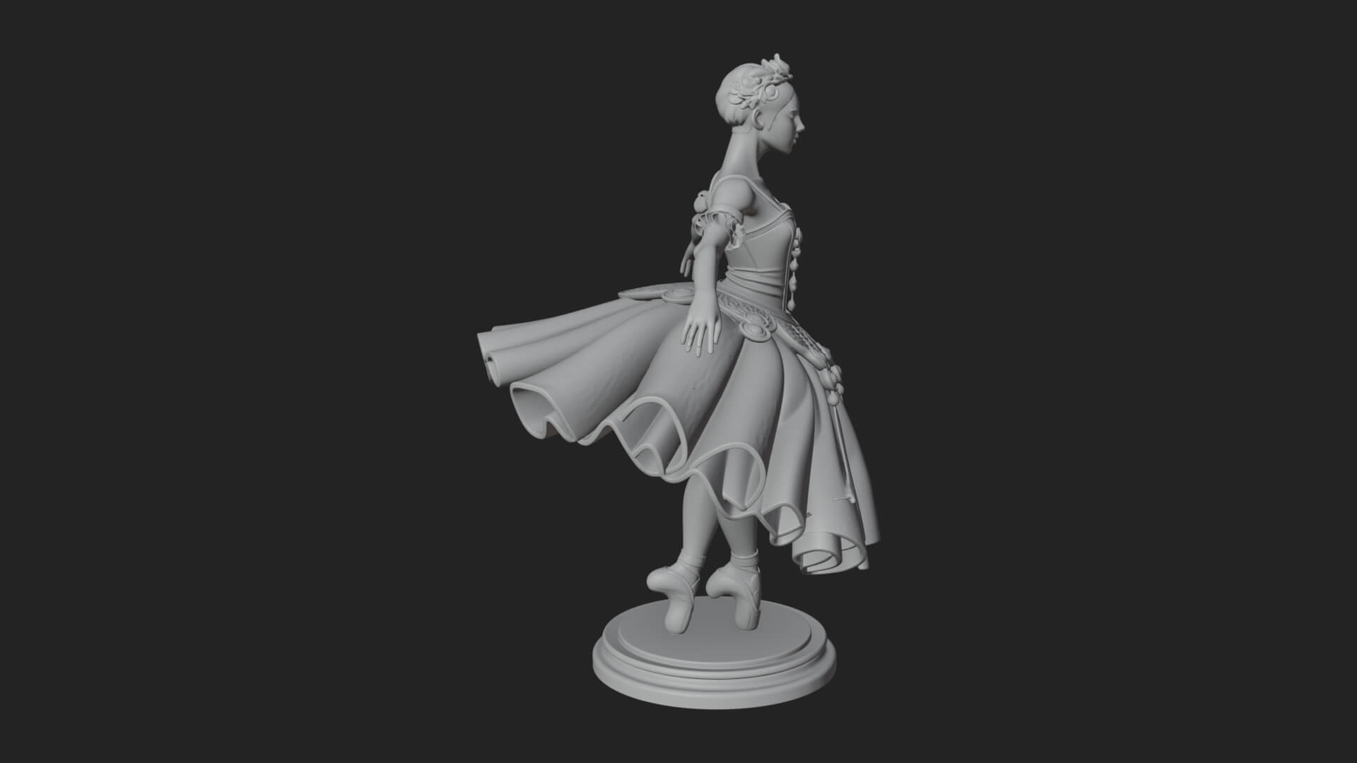 Dancing Ballet Lady Statue Design 8 3D Print Model 3D Model