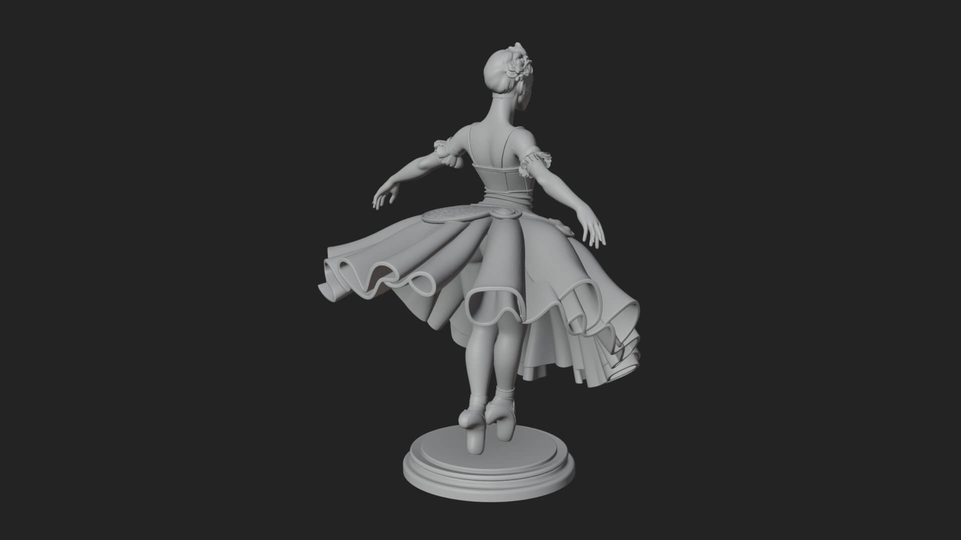 Dancing Ballet Lady Statue Design 8 3D Print Model 3D Model