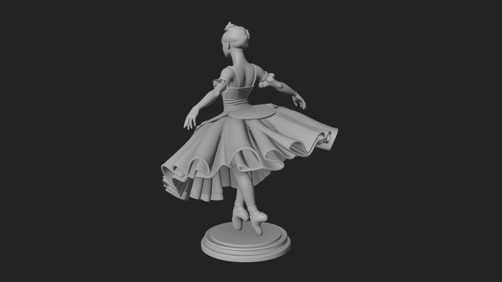 Dancing Ballet Lady Statue Design 8 3D Print Model 3D Model