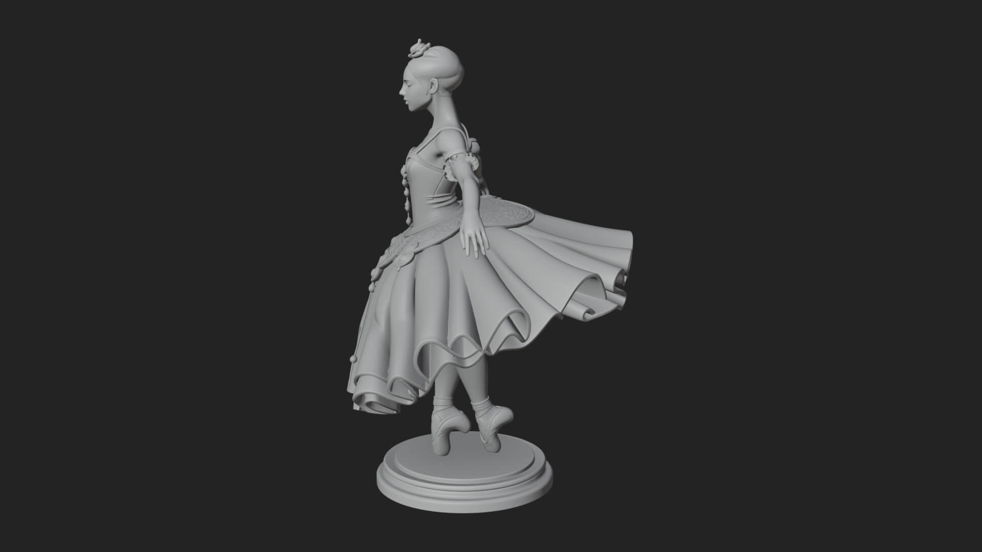 Dancing Ballet Lady Statue Design 8 3D Print Model 3D Model