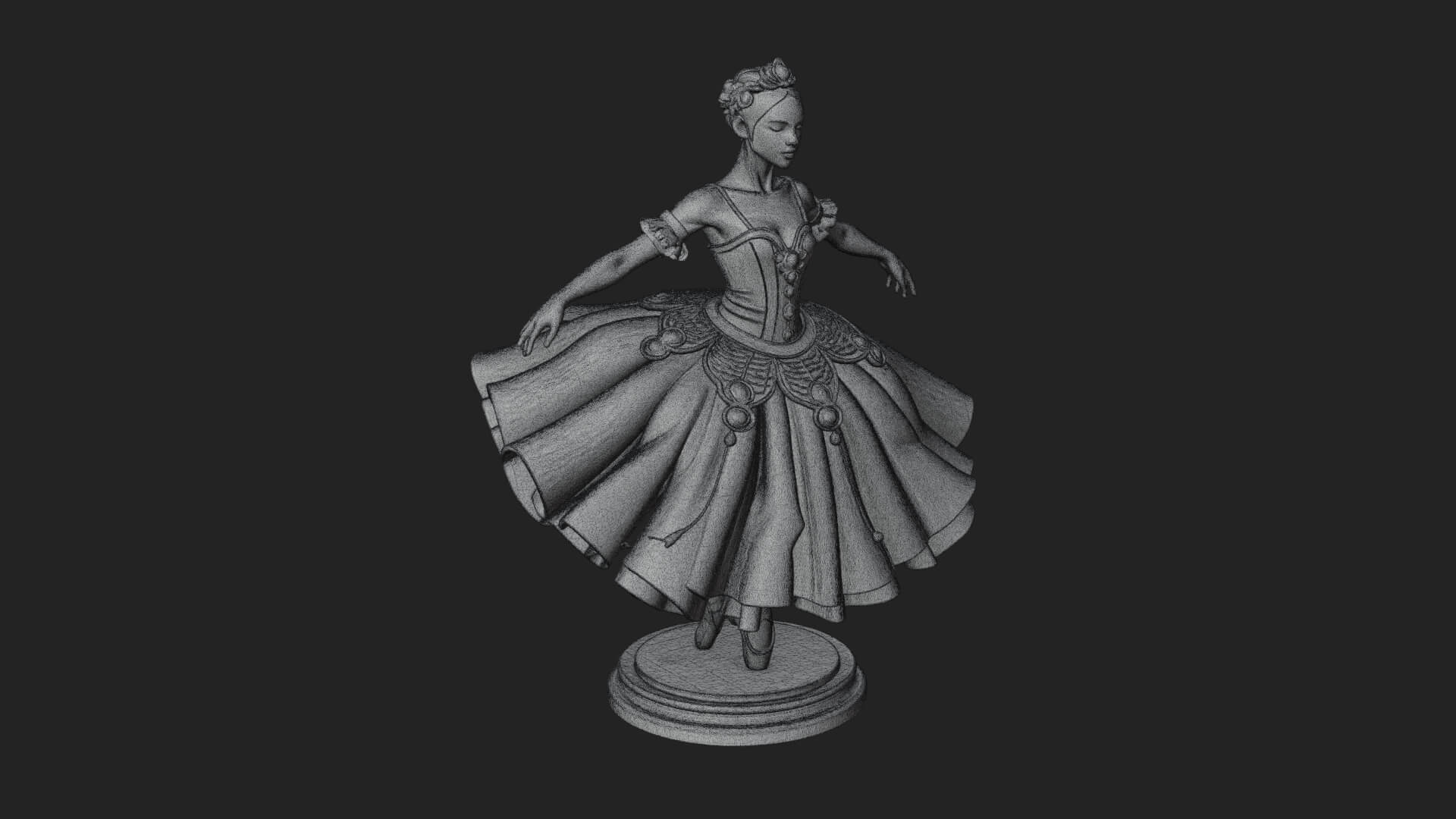 Dancing Ballet Lady Statue Design 8 3D Print Model 3D Model