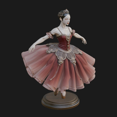 Dancing Ballet Lady Statue Design 8 3D Print Model