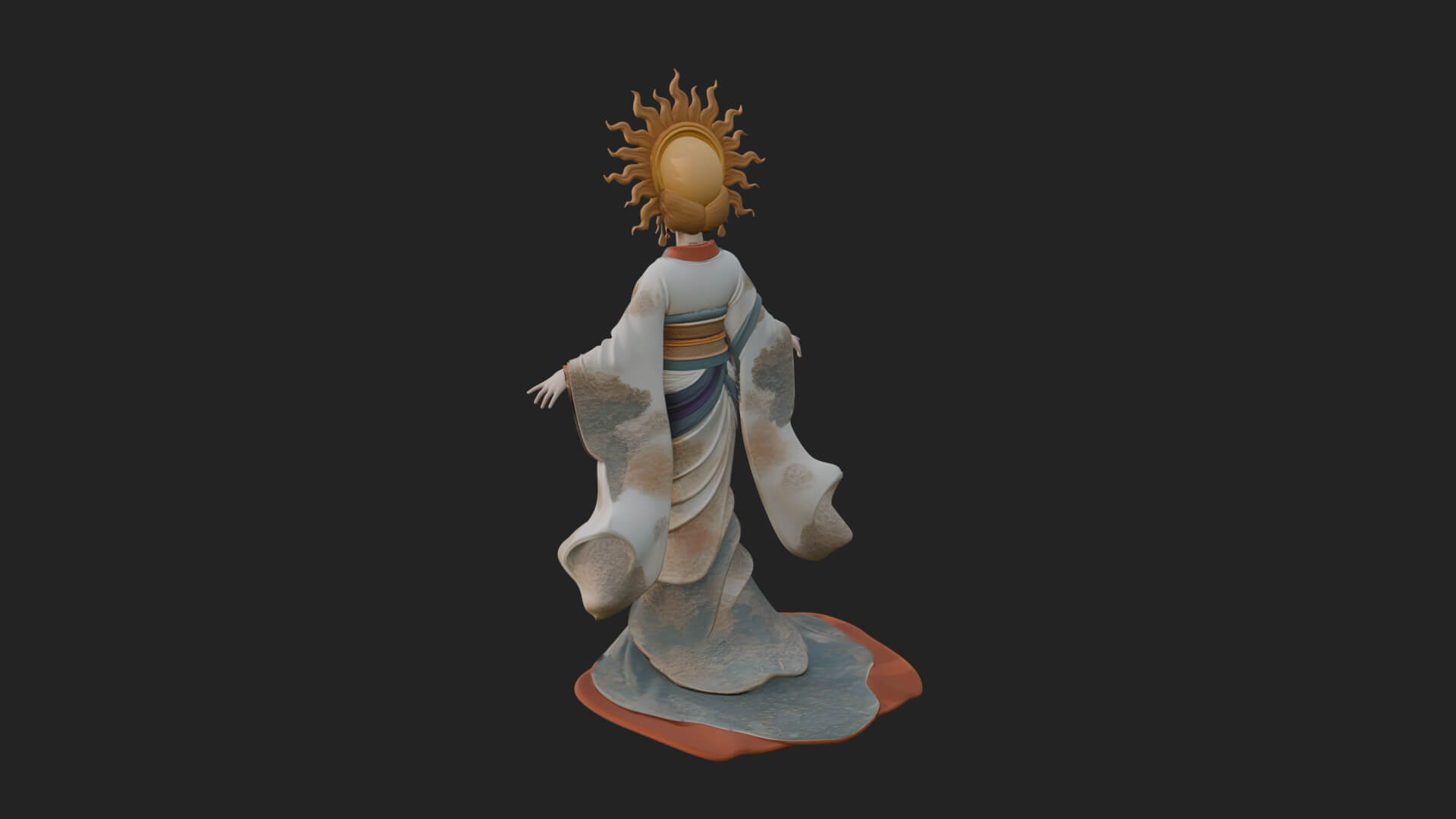 Dancing Celestial Maiden Statue Design 10 3D Print Model 3D Model