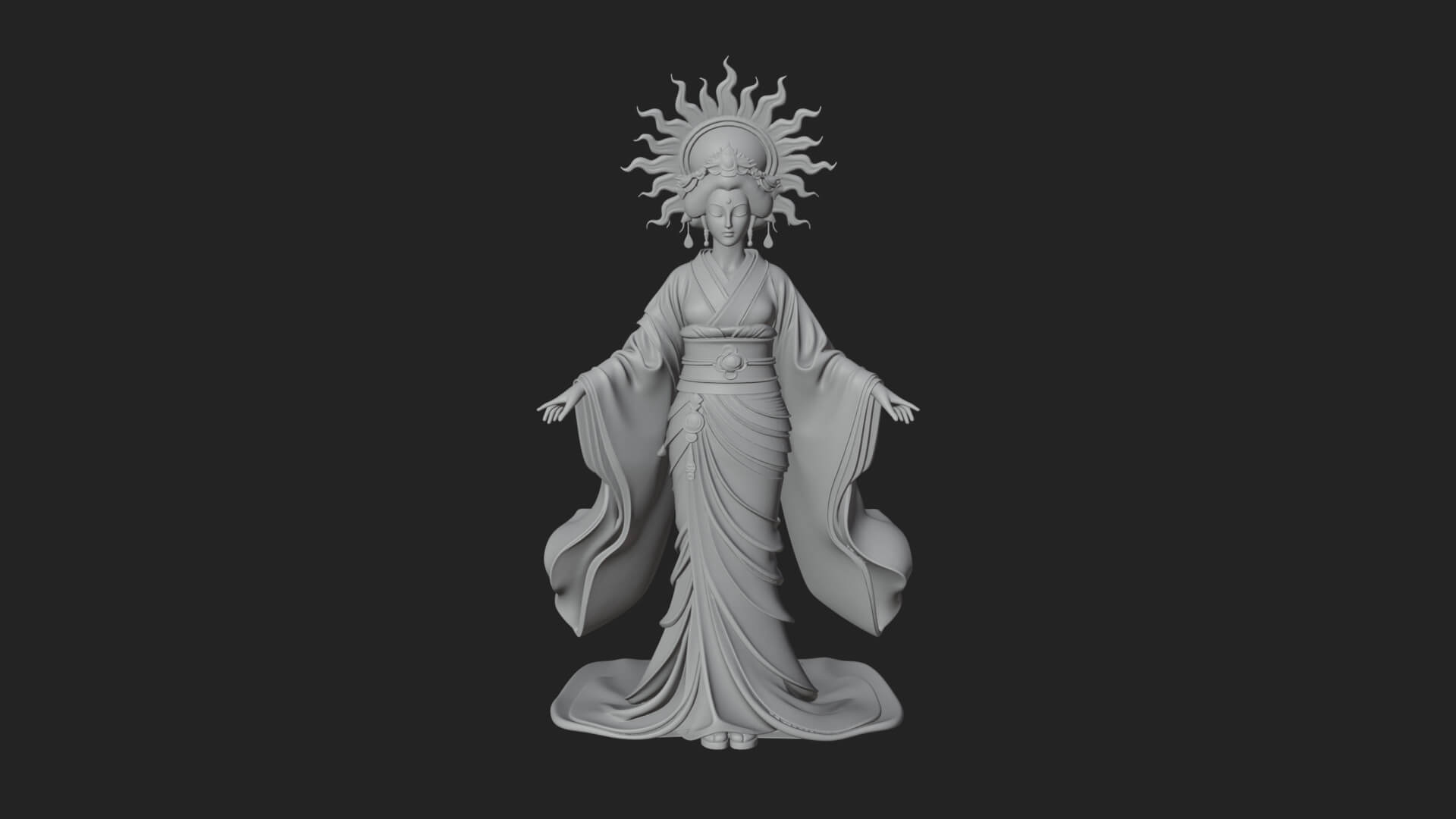 Dancing Celestial Maiden Statue Design 10 3D Print Model 3D Model