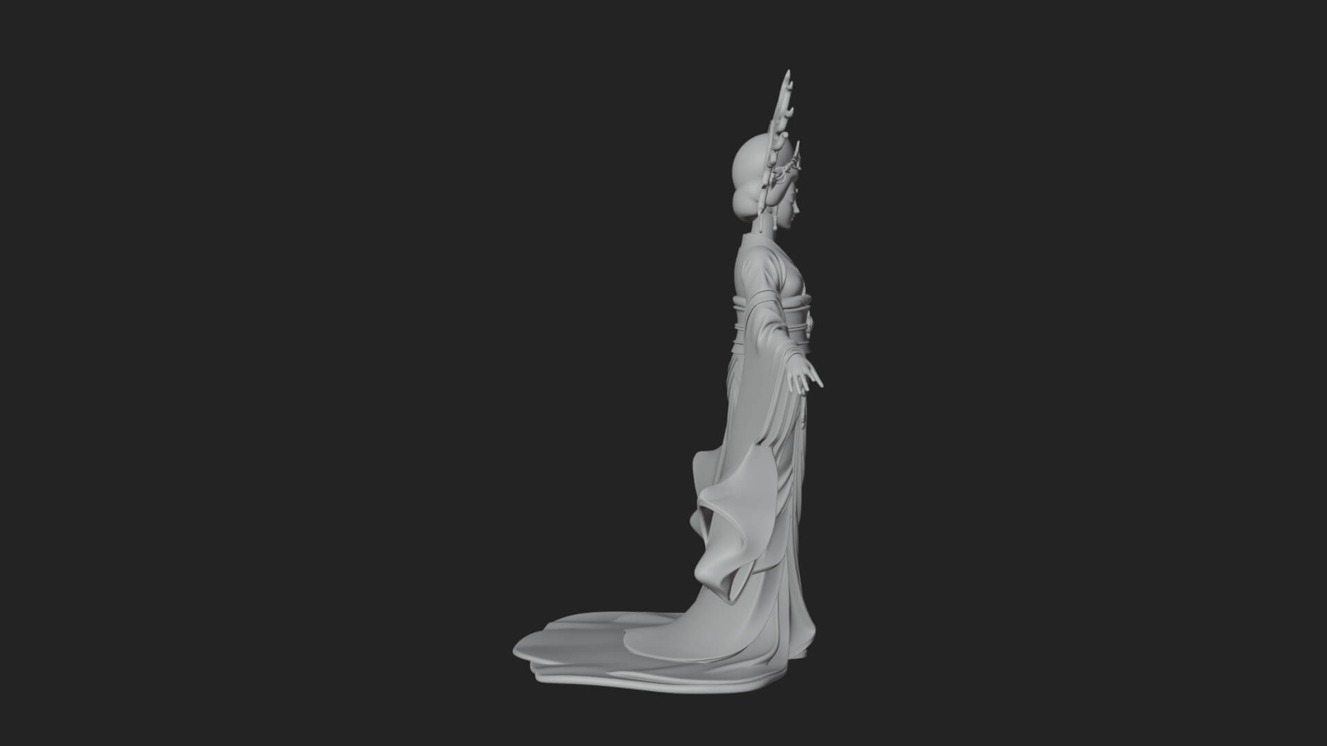 Dancing Celestial Maiden Statue Design 10 3D Print Model 3D Model